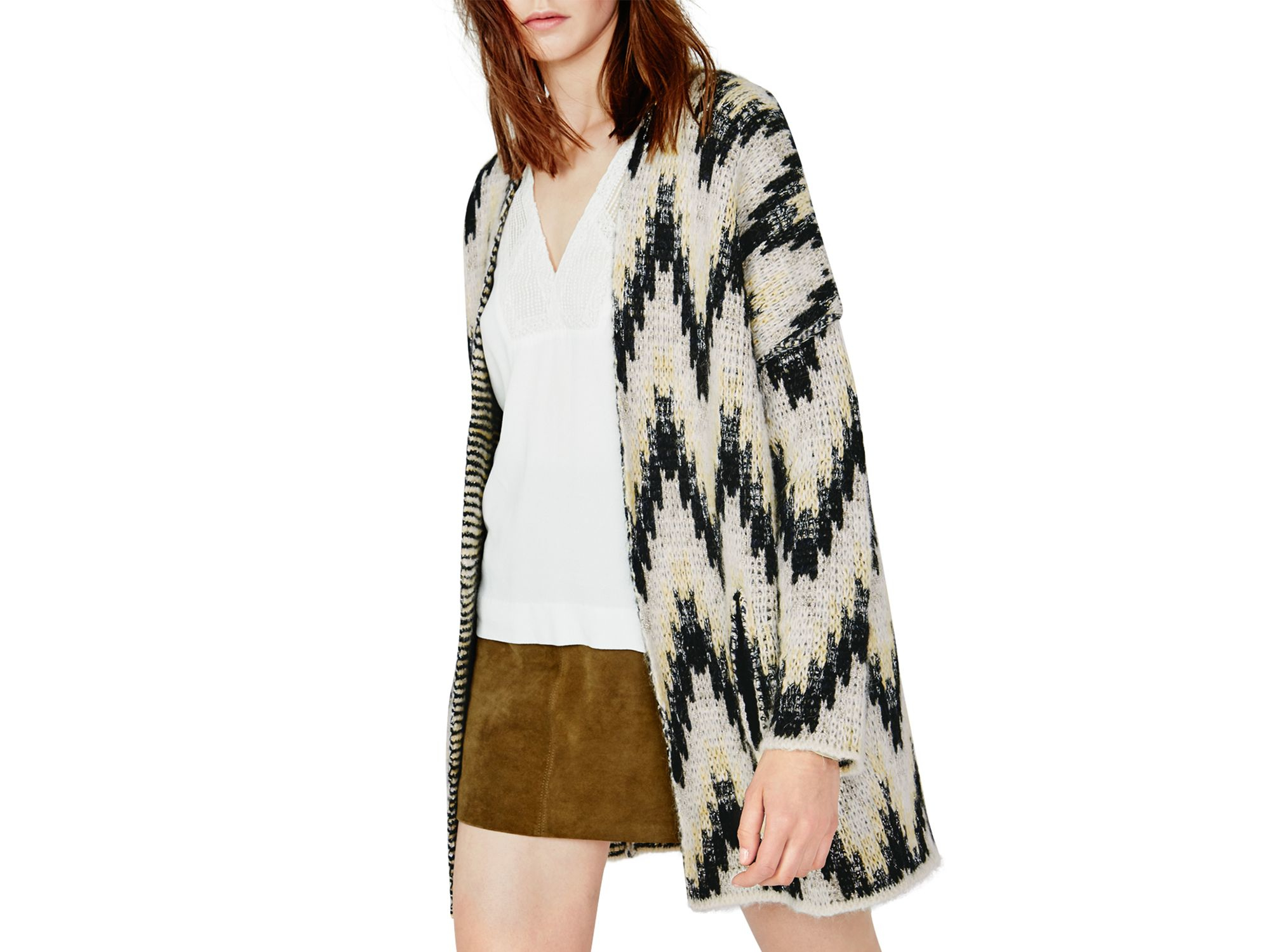 maje jacquard cardigan