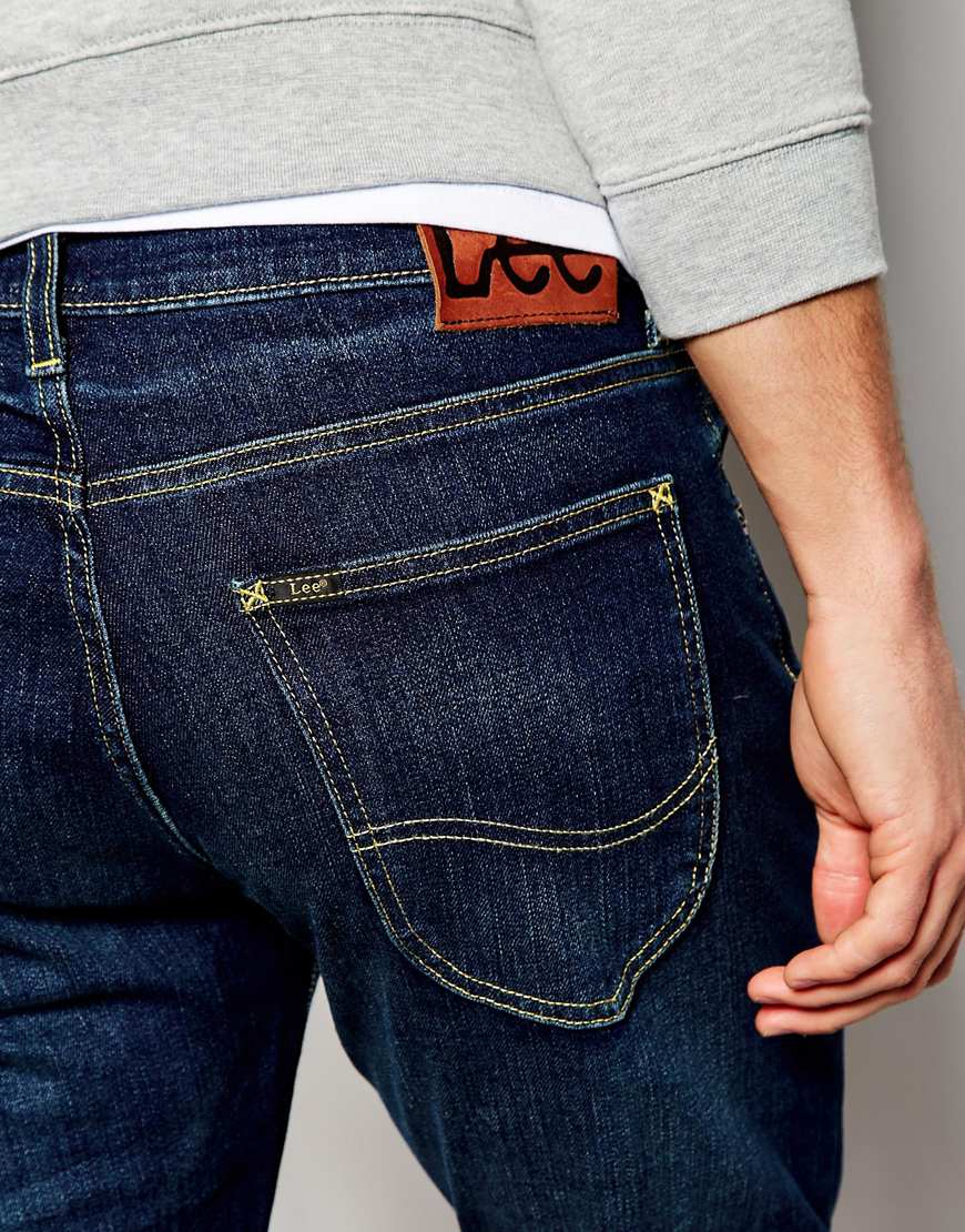 lee dark blue jeans