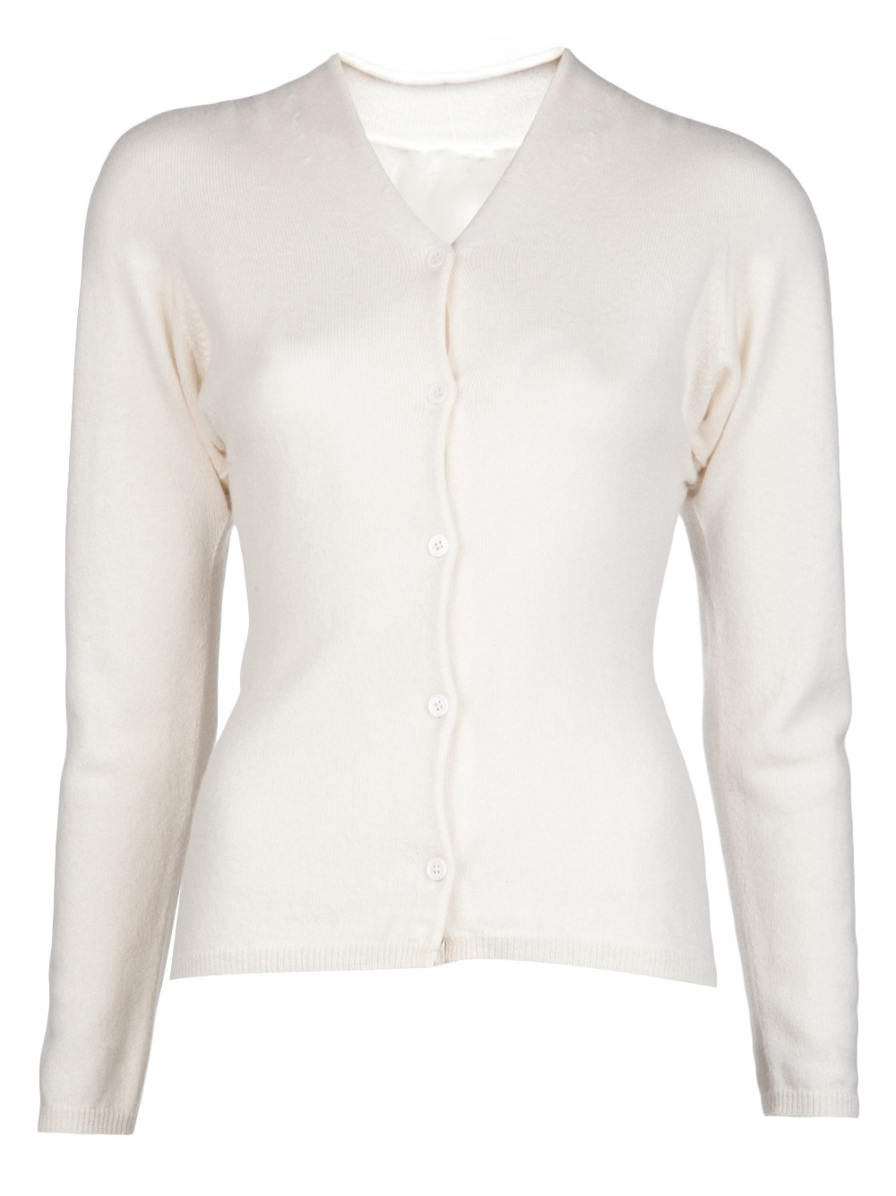 white fitted cardigan