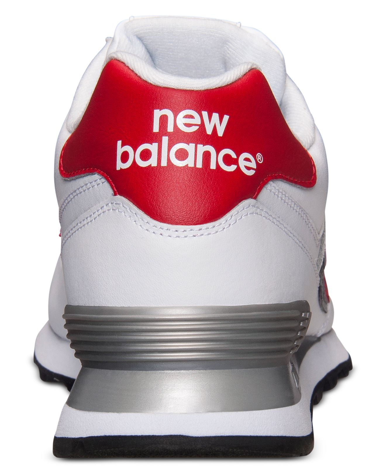 New Balance Men'S 574 Leather Casual Sneakers From Finish Line in White/Red (White) for Men Lyst