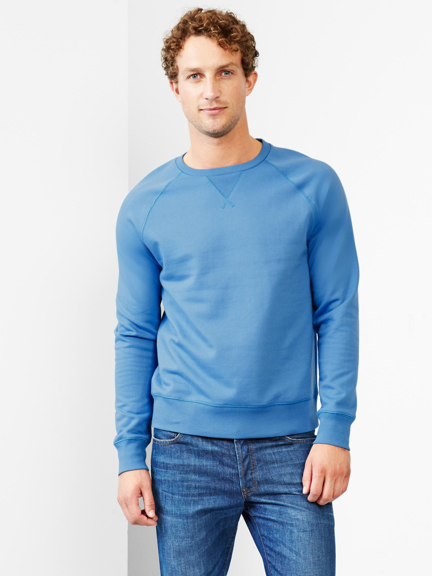 Men's fleece crewneck sweatshirt clearance