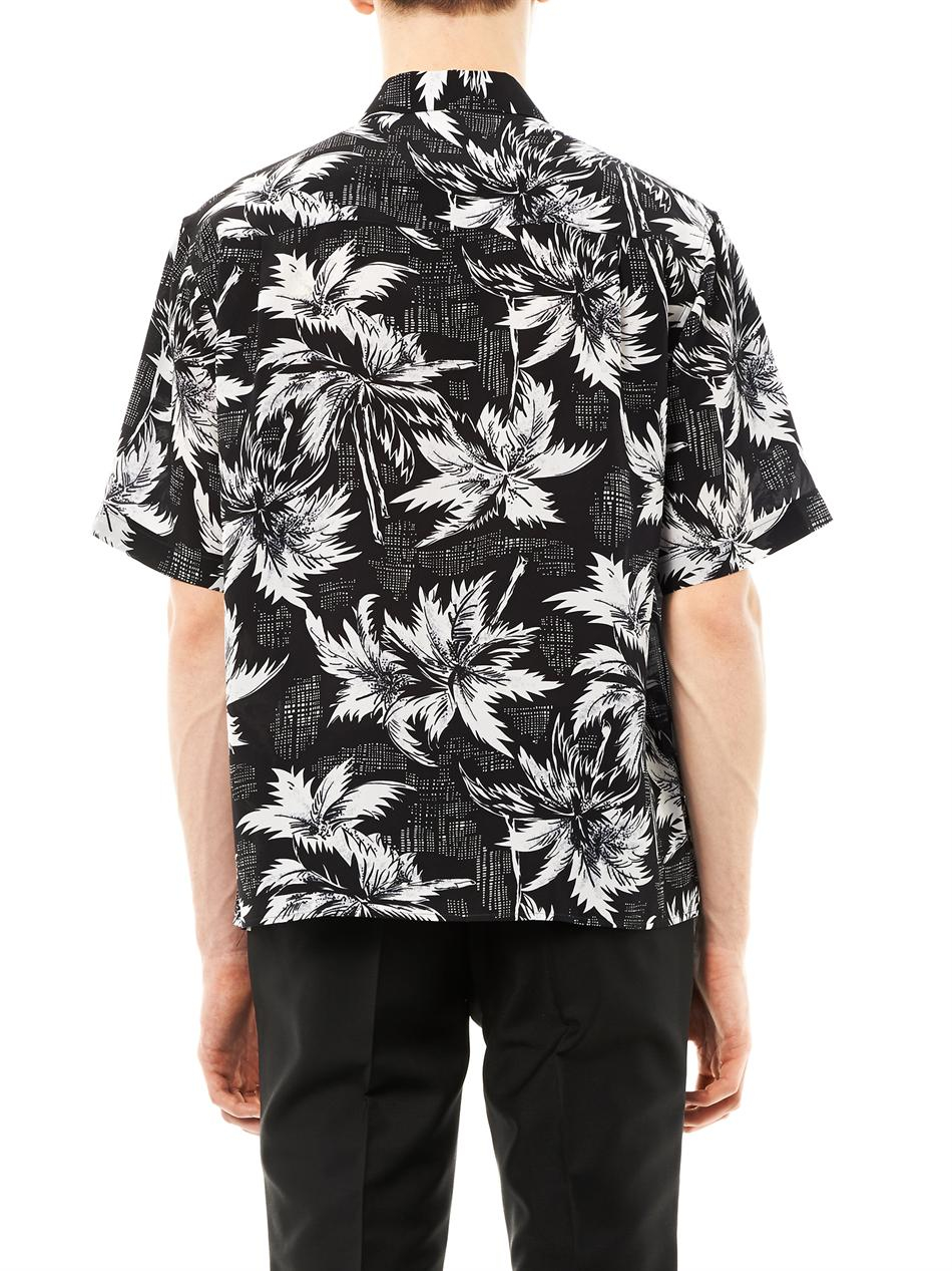 Saint Laurent Hawaiianprint Silk Shirt in Black for Men - Lyst