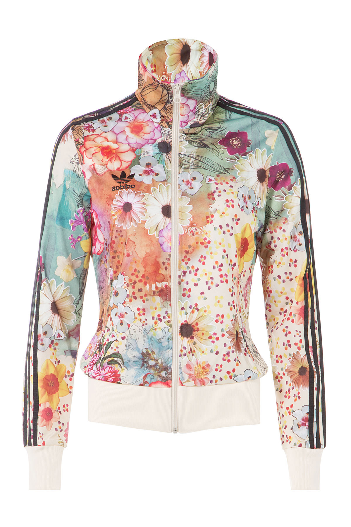 adidas Originals Floral Print Zip Front Jacket ...