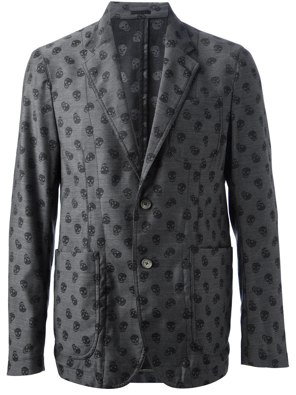 Alexander McQueen Skull Print Blazer in Grey (Gray) for Men Lyst