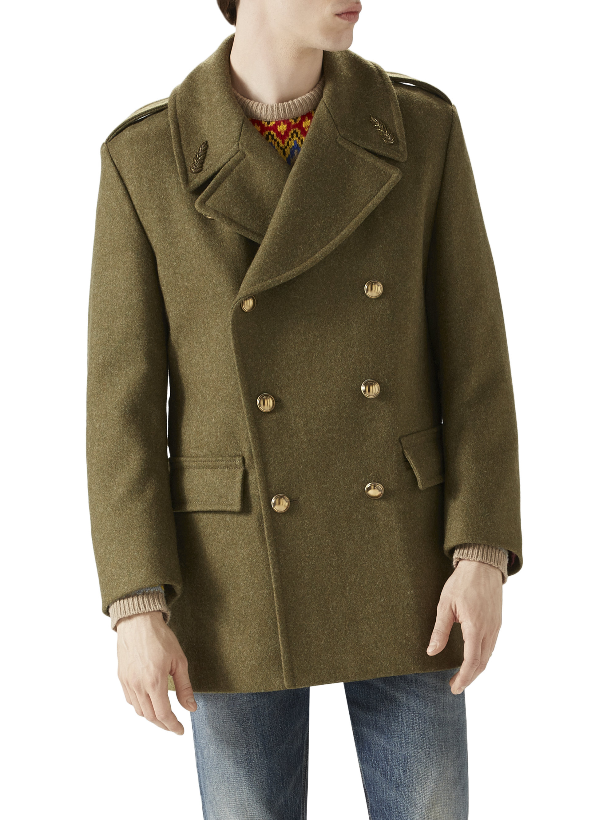 gucci peacoat mens