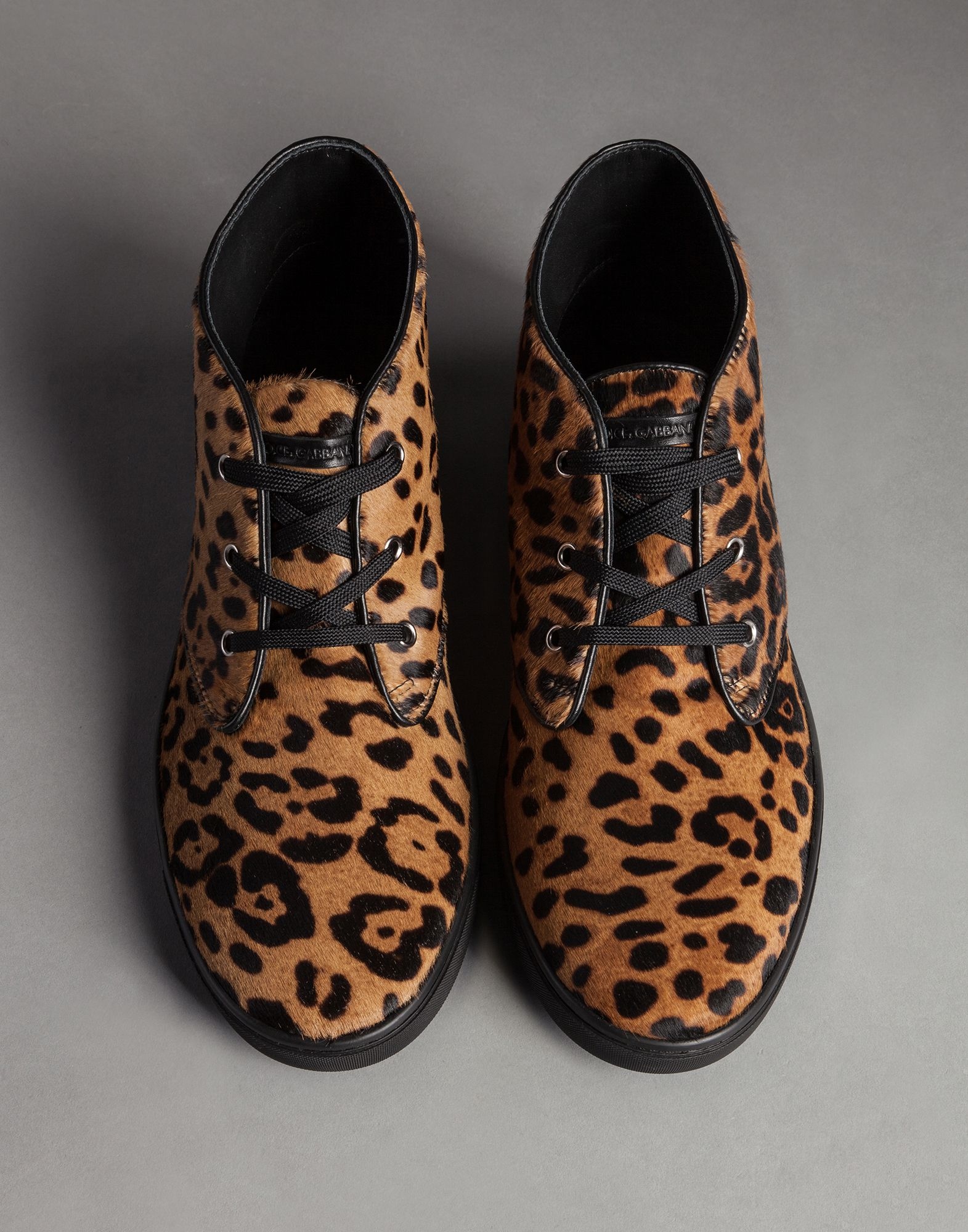 Dolce & Gabbana Natural Leopard Print Pony Desert Boots for Men - Lyst