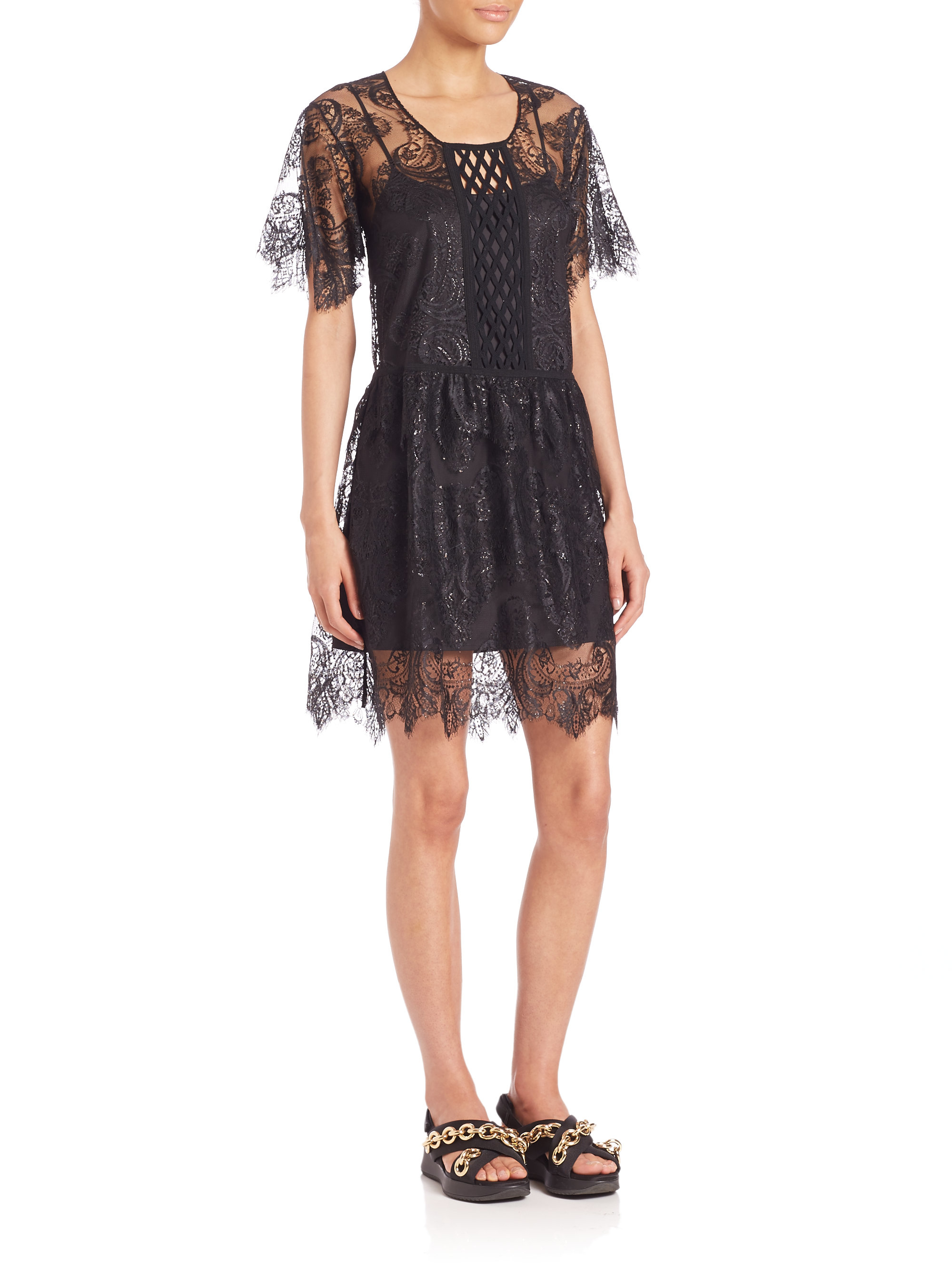 burberry black lace dress