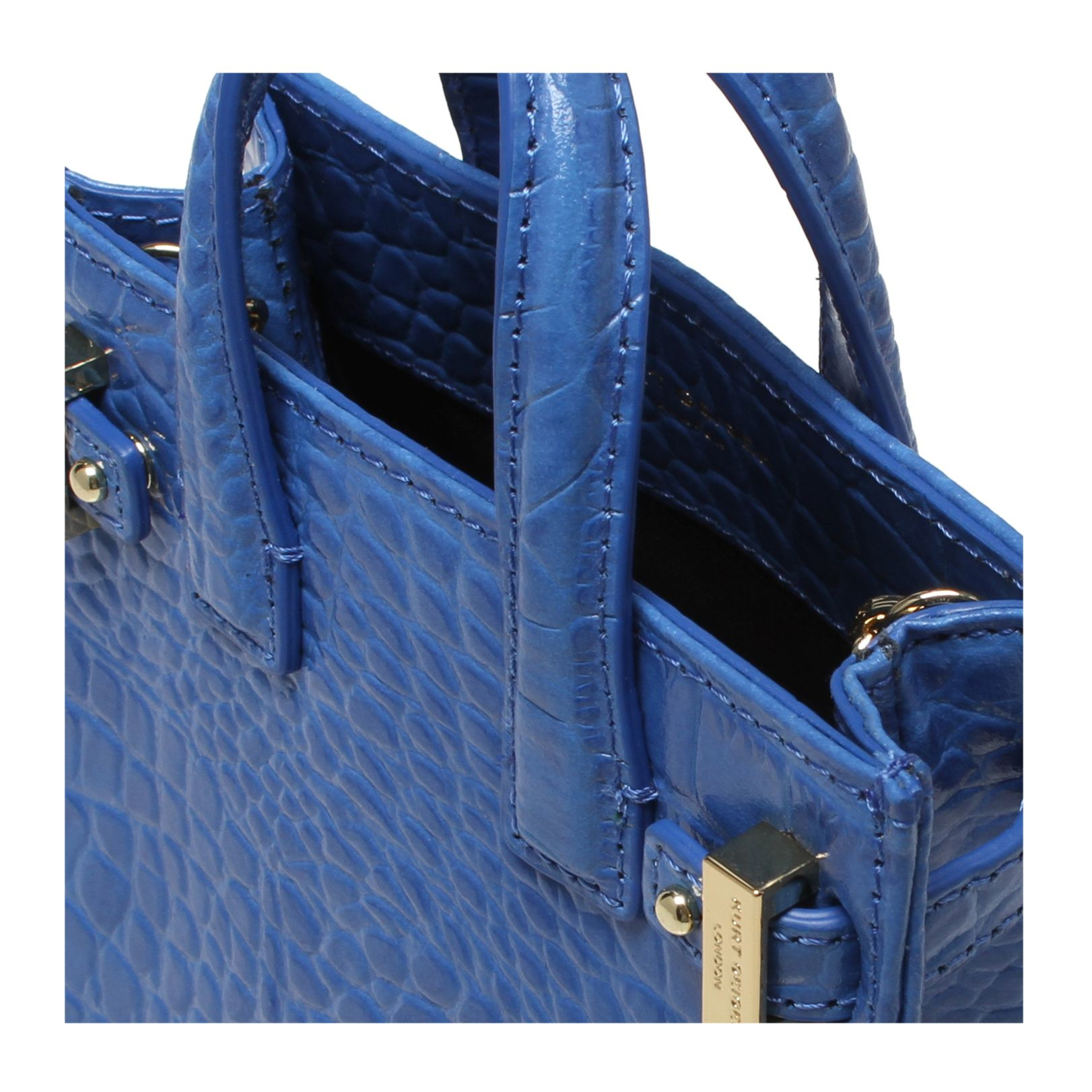 Kurt Geiger Leather Croc Micro London Tote Bag in Blue Lyst