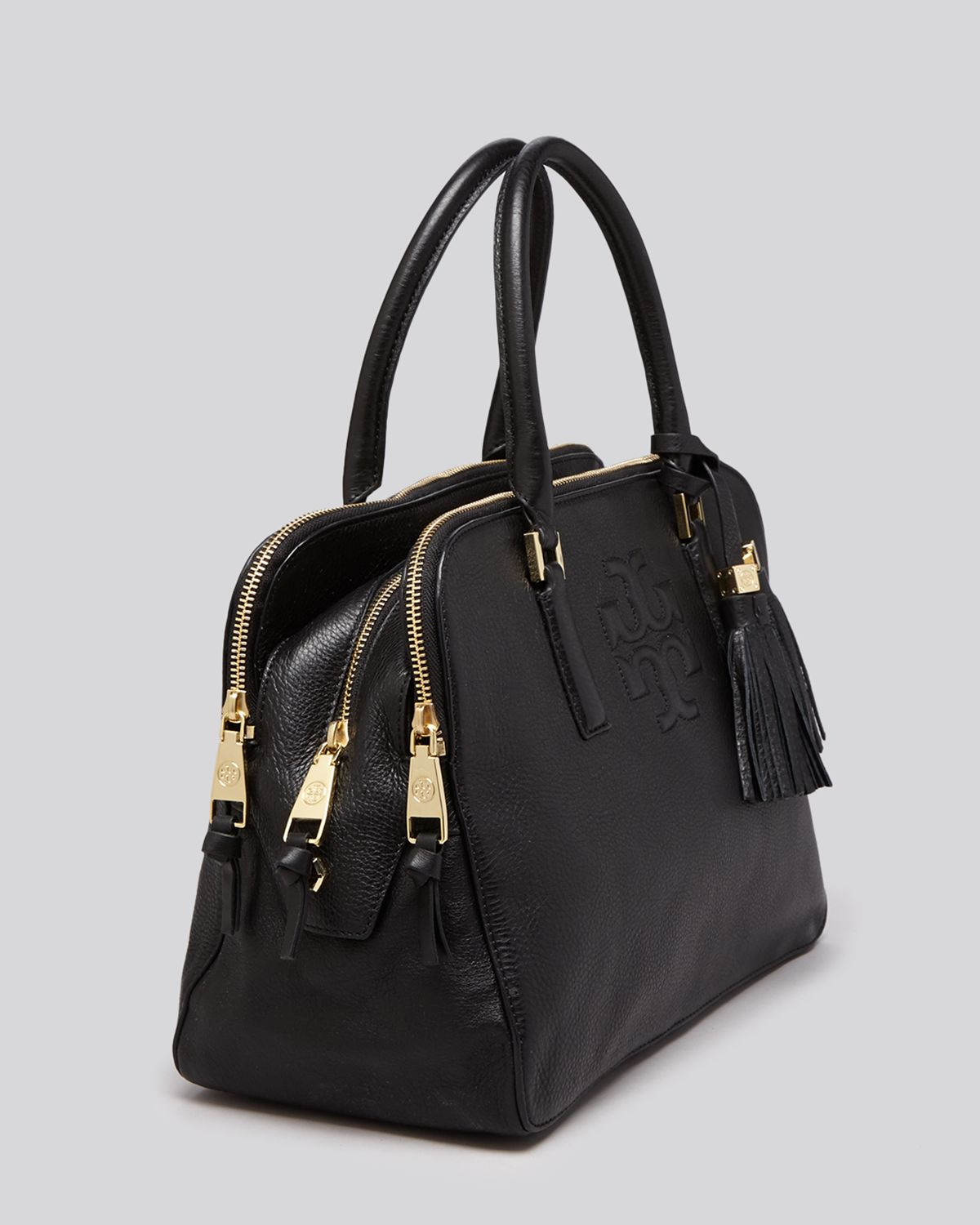 Tory Burch Satchel Thea Triple Zip Compartment in Black Lyst