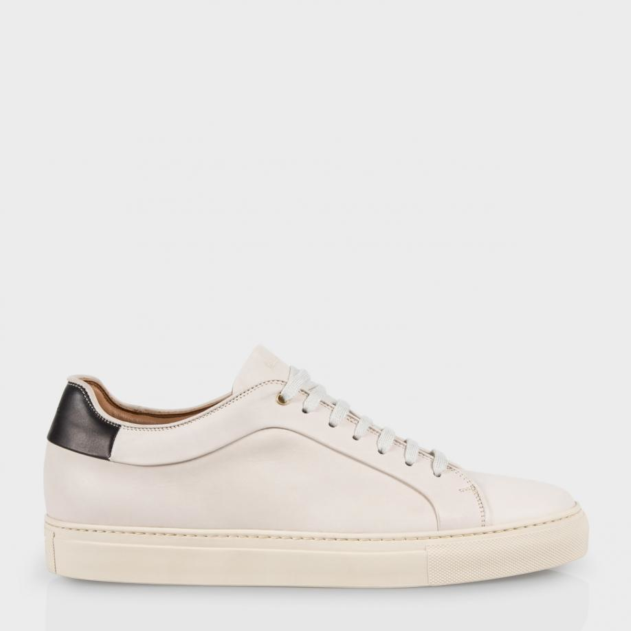 Paul Smith Men's Off-white Leather 'basso' Trainers in Natural for Men -  Lyst