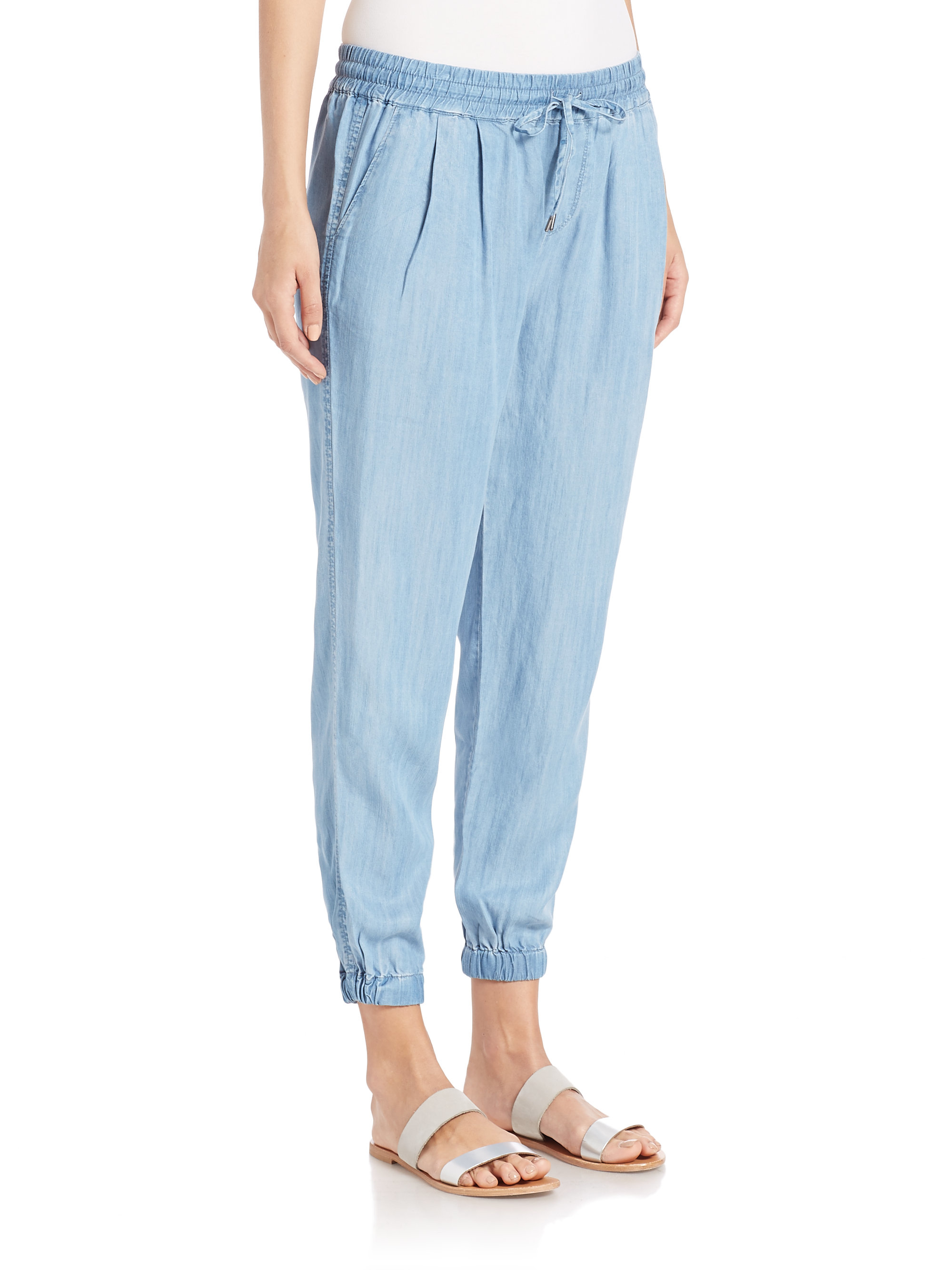 blue chambray pants