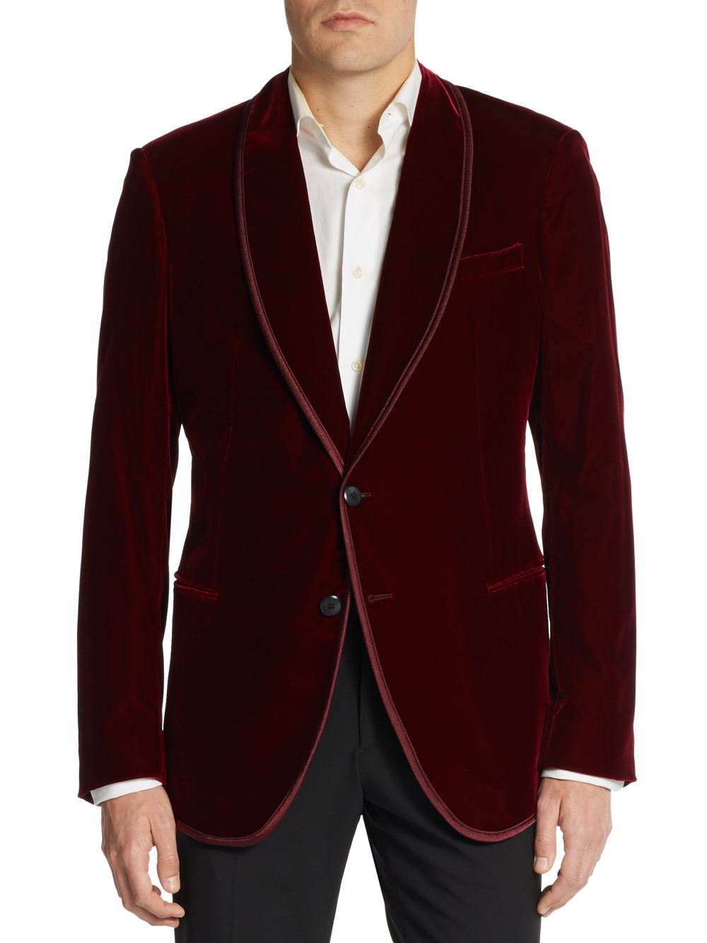 Giorgio Armani Cambridge Velvet Regular-Fit Jacket in Red for Men - Lyst