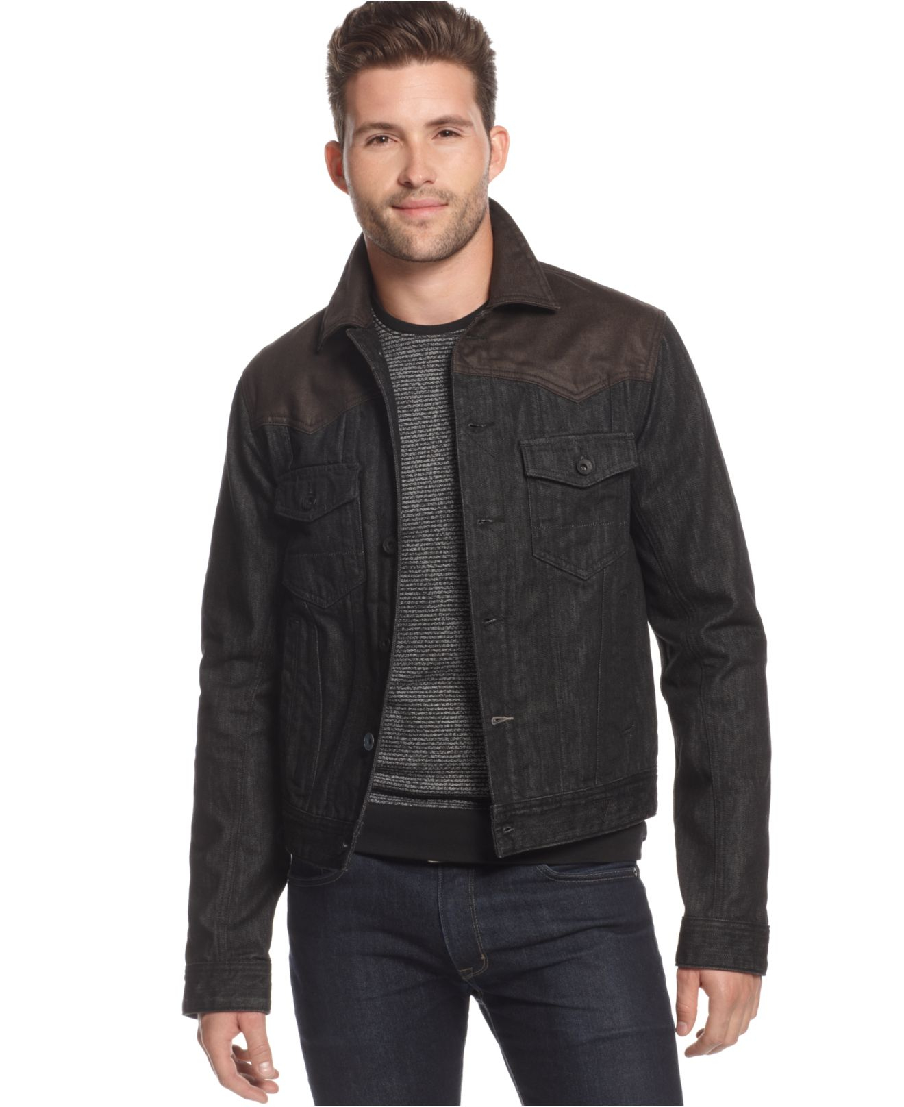 Guess Dillon Hitchhiker-Wash Jacket in Brown for Men - Lyst