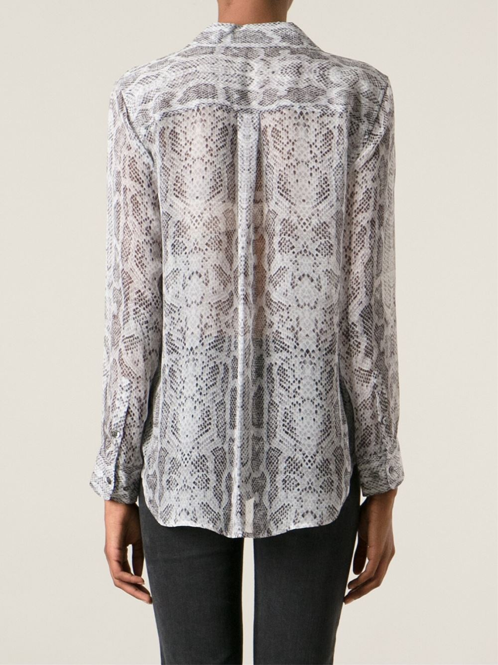 Equipment Snakeskin Print Shirt in Grey 