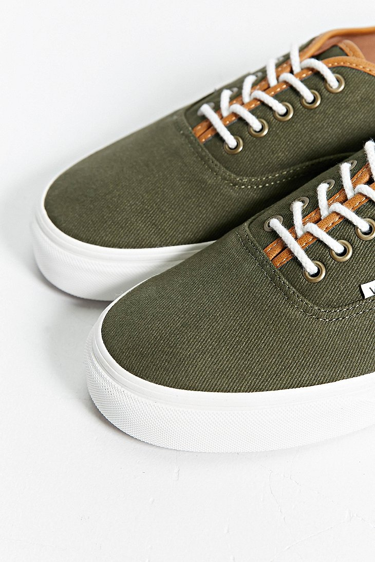 Vans Authentic Leather Trim Sneaker in Green for Men | Lyst