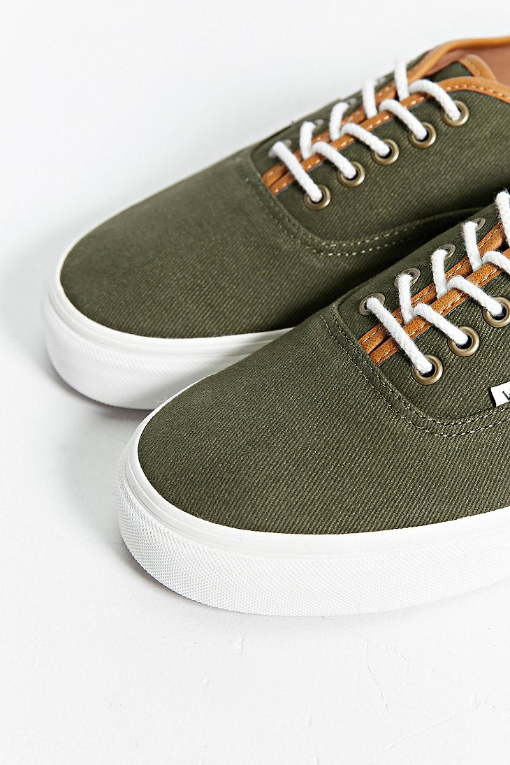 Vans Authentic Leather Trim Sneaker in Green for Men Lyst