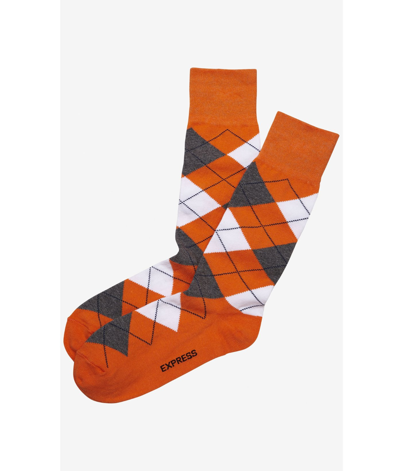 Express Argyle Dress Socks in Orange for Men - Lyst