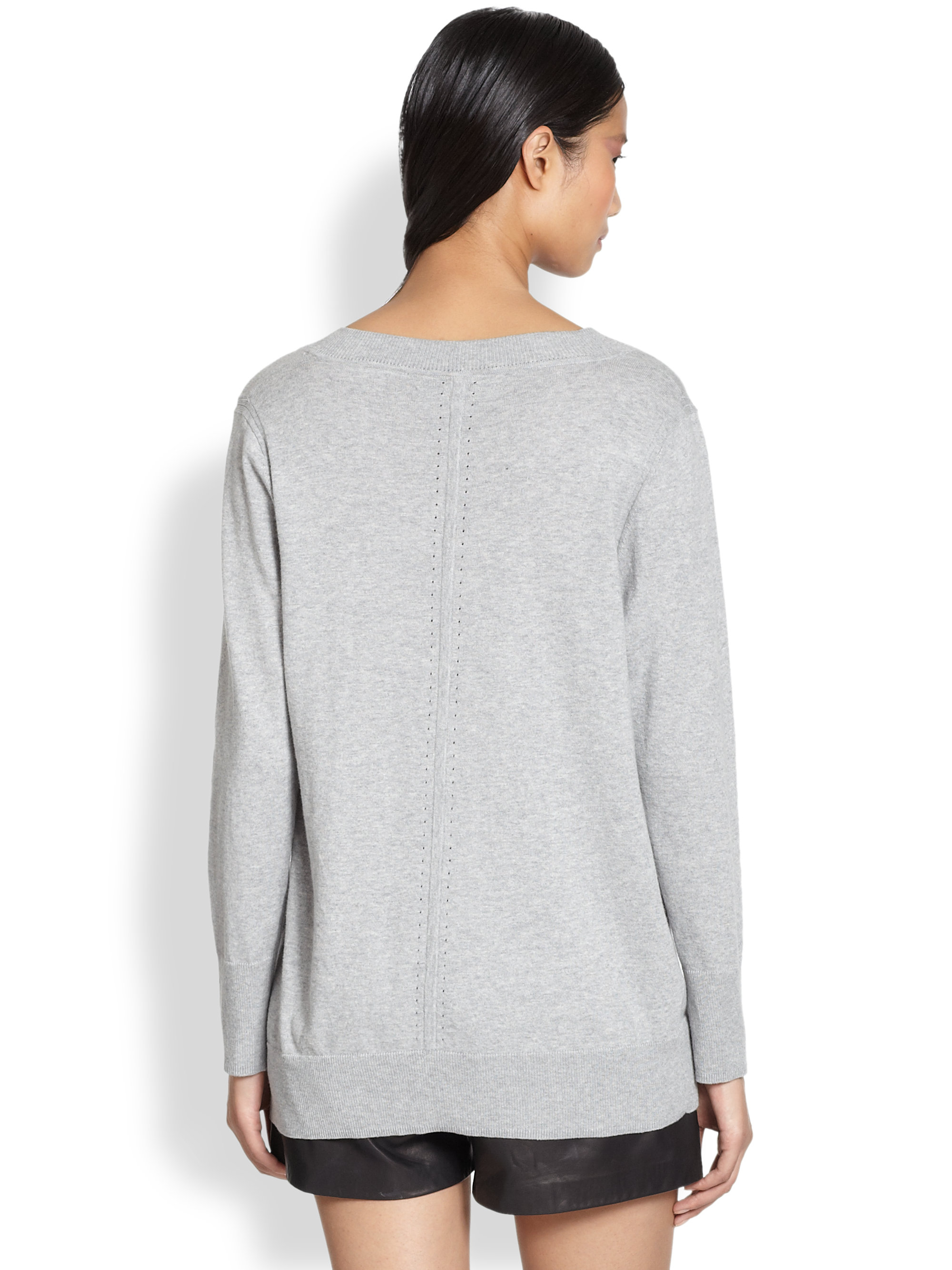 Rag & Bone Casey Slouchy Cotton Sweater in Light Grey (Gray) Lyst