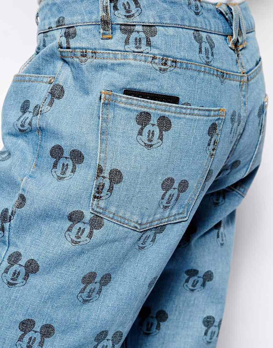 Eleven paris Jeans in Mickey Mouse Print in Blue Lyst