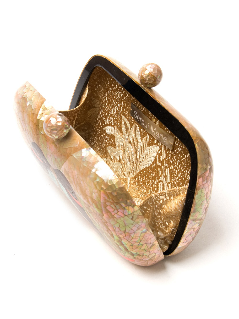 Serpui Bird Clutch in Metallic Lyst