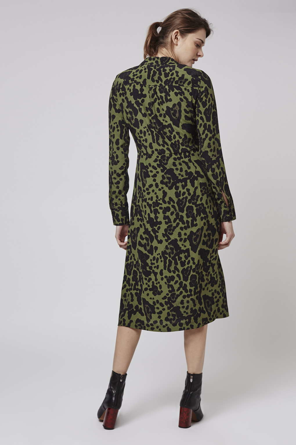 dark green leopard print dress
