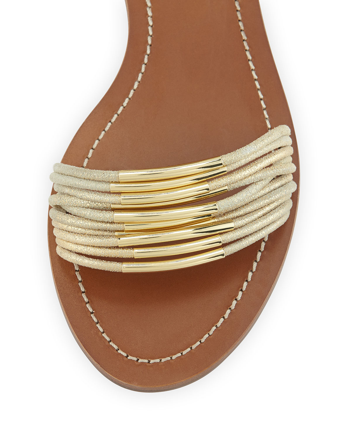 gold wrap sandals flat