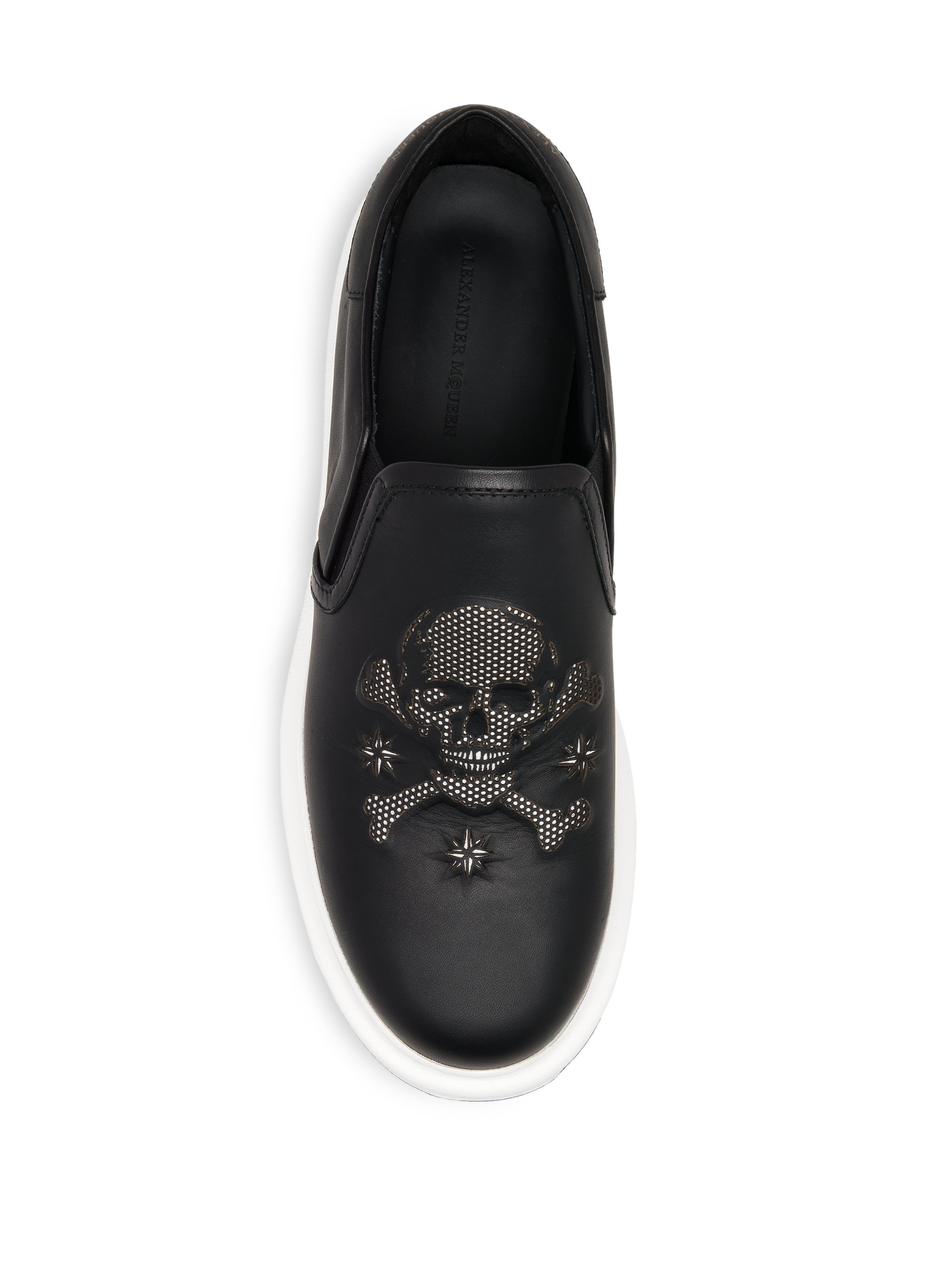 skull slip ons