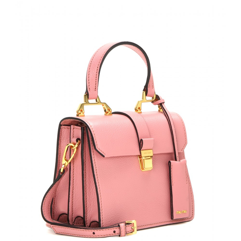 Lyst - Miu miu Leather Shoulder Bag in Pink