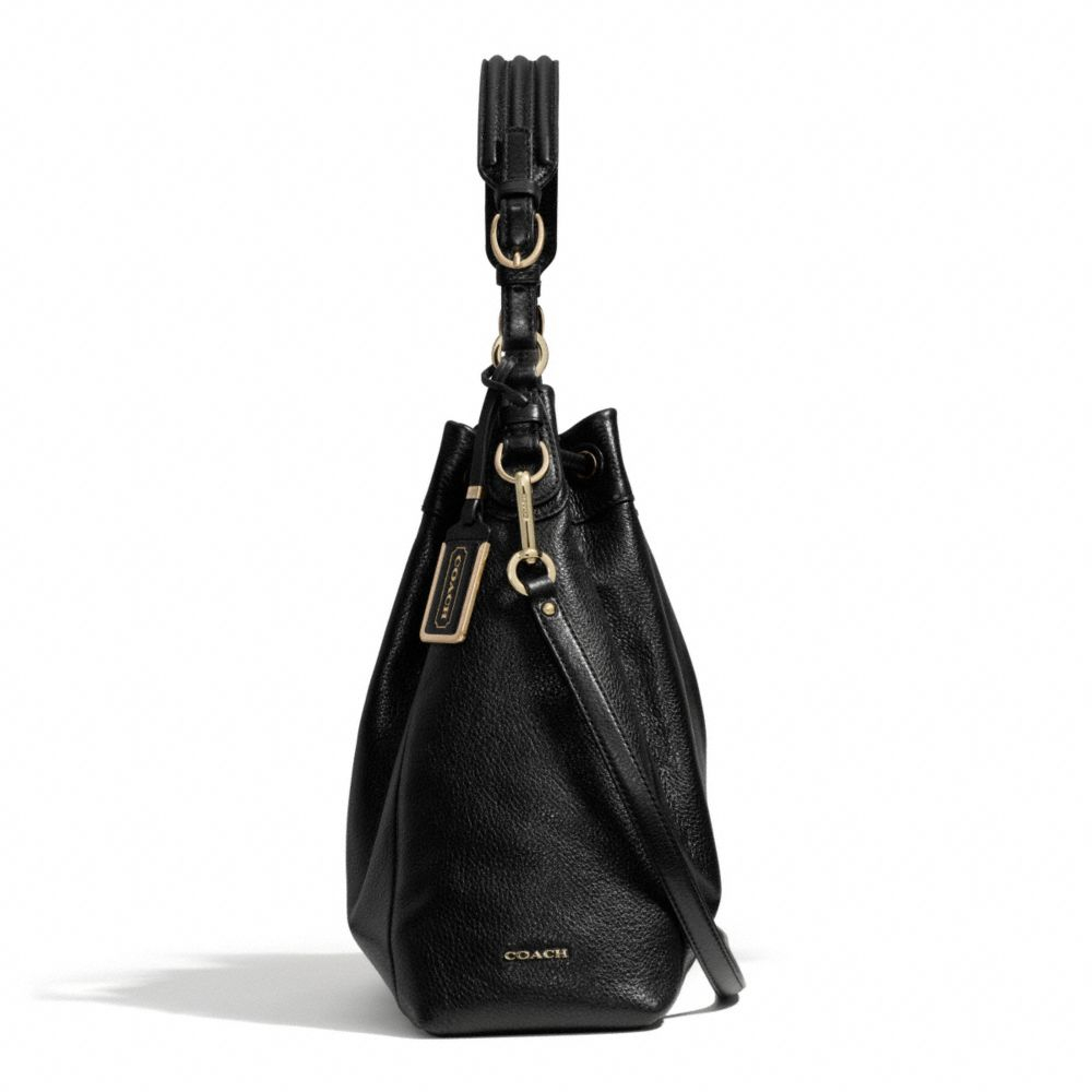 COACH Madison Pinnacle Drawstring Shoulder Bag in Leather in li/Black ...