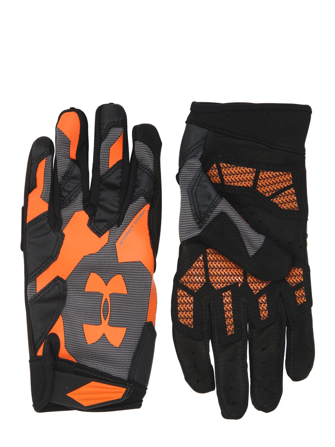 orange under armour gloves