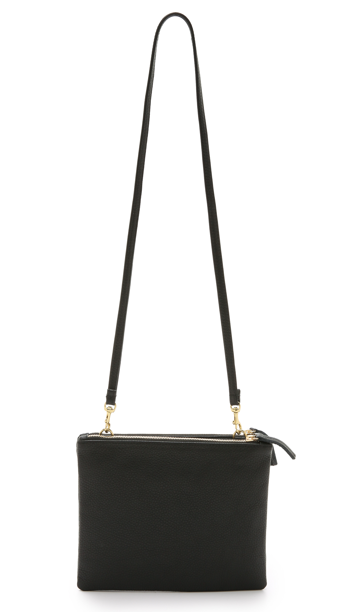 Leather crossbody bag Clare V Black in Leather - 32454615