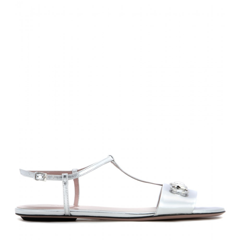 gucci silver sandals
