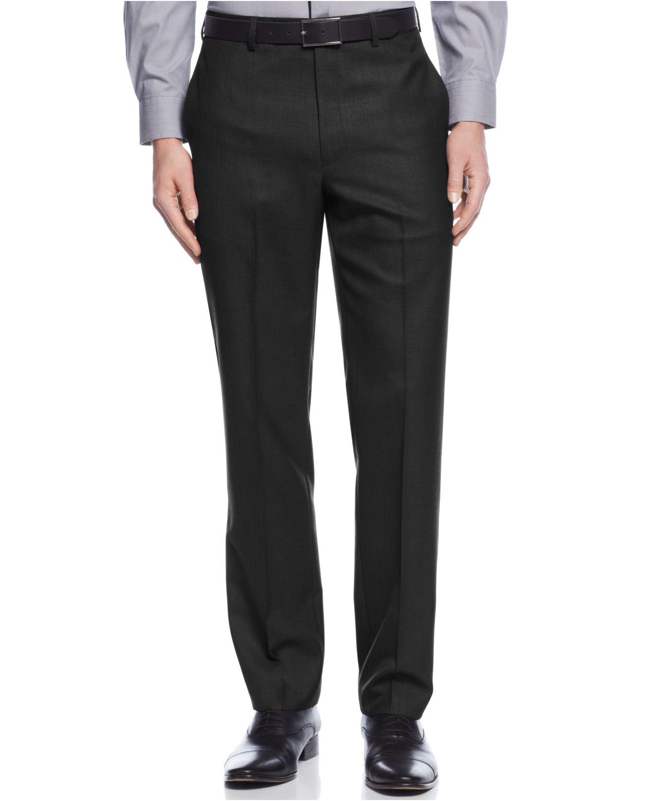 Calvin klein Slim-fit Solid Dress Pants in Black for Men - Save 22% | Lyst