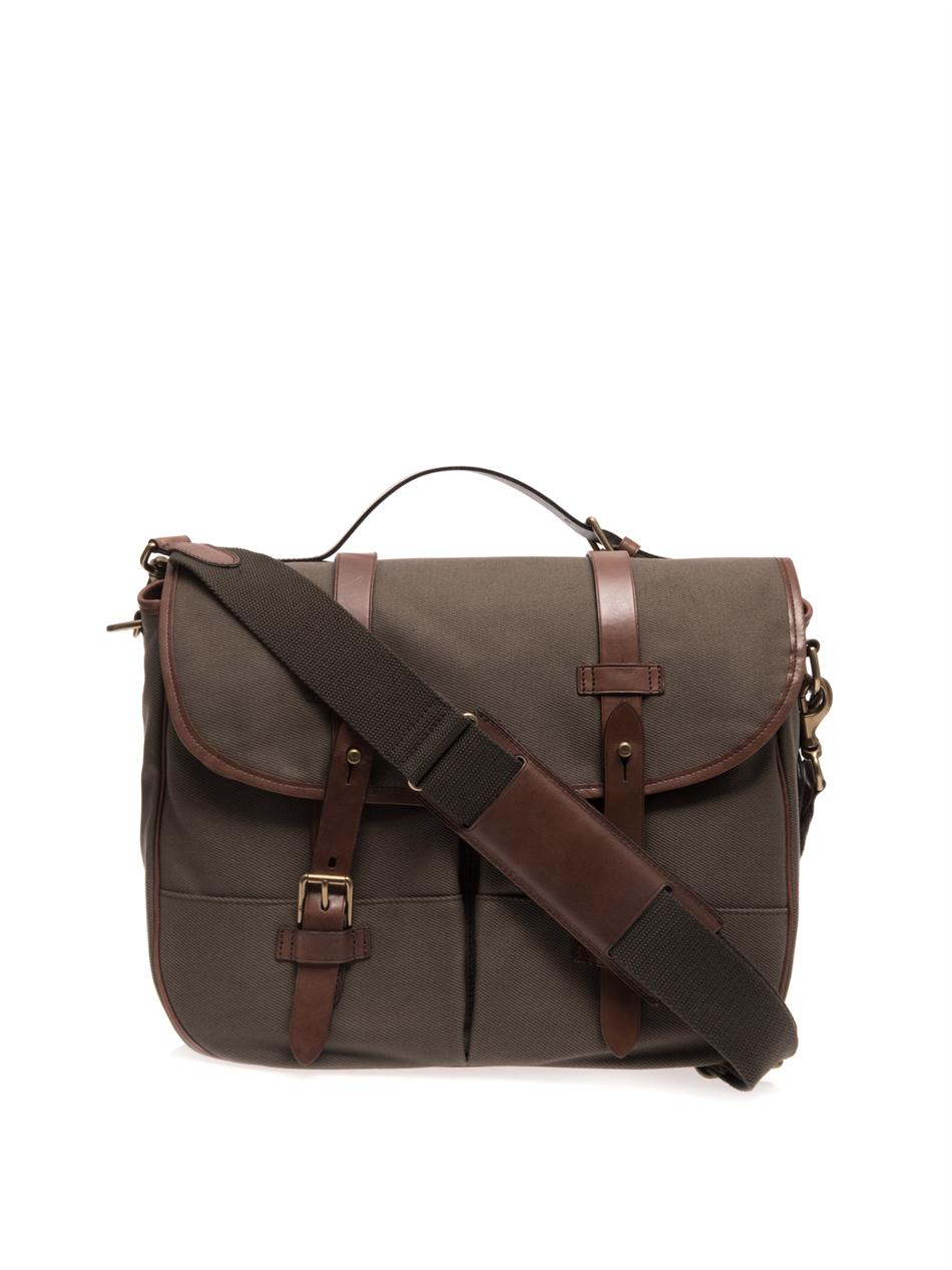 Polo Ralph Lauren Canvas and Leather Messenger Bag in Brown for Men | Lyst