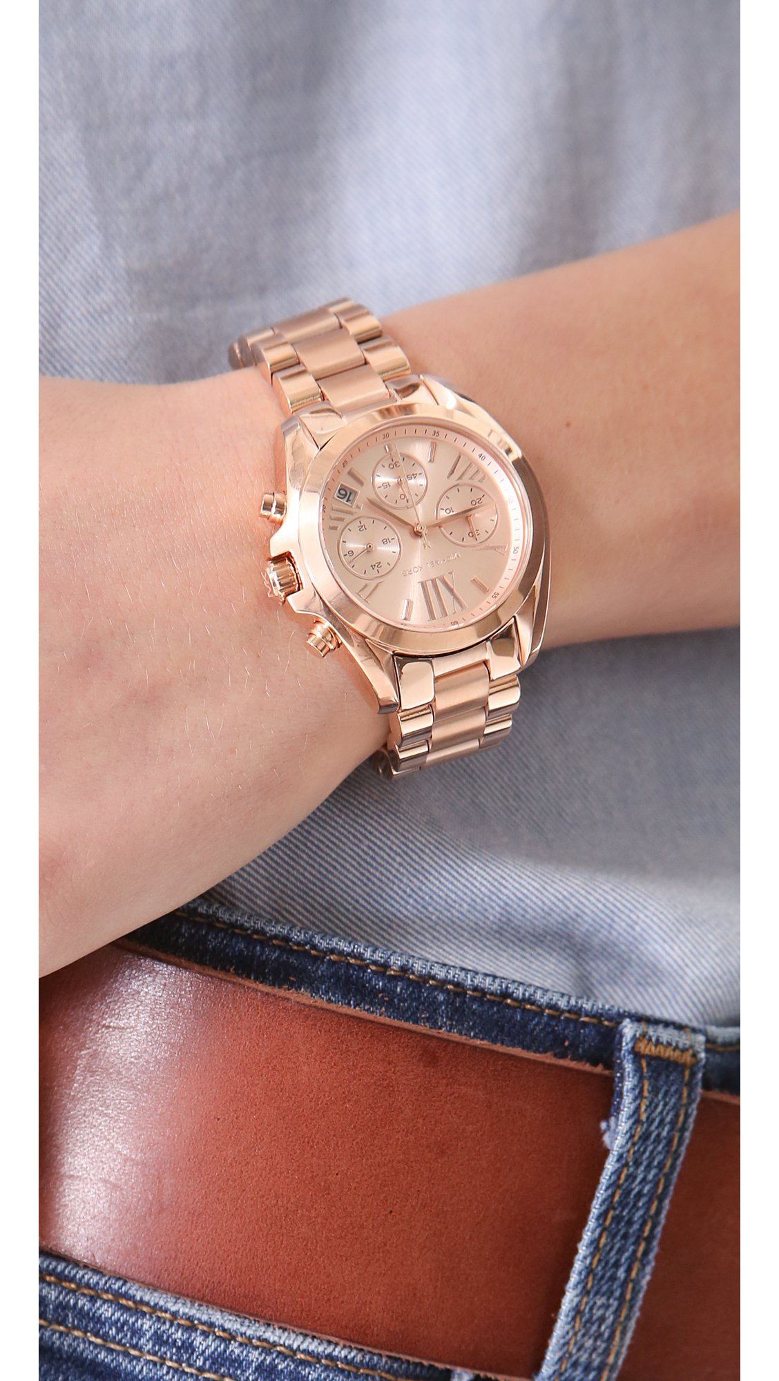 Michael Kors Bradshaw Watch in Rose Gold (Pink) - Lyst