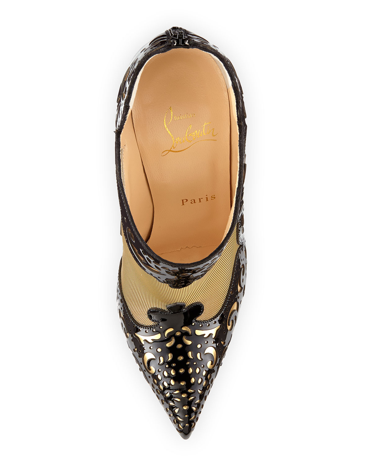 replica red bottom sneakers - Christian louboutin Mandolina Laser-Cut Mesh Bootie in Gold (BLACK ...