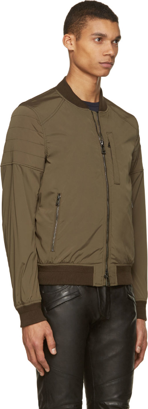 Belstaff Olive Green Stockdale Bomber Jacket for Men - Lyst