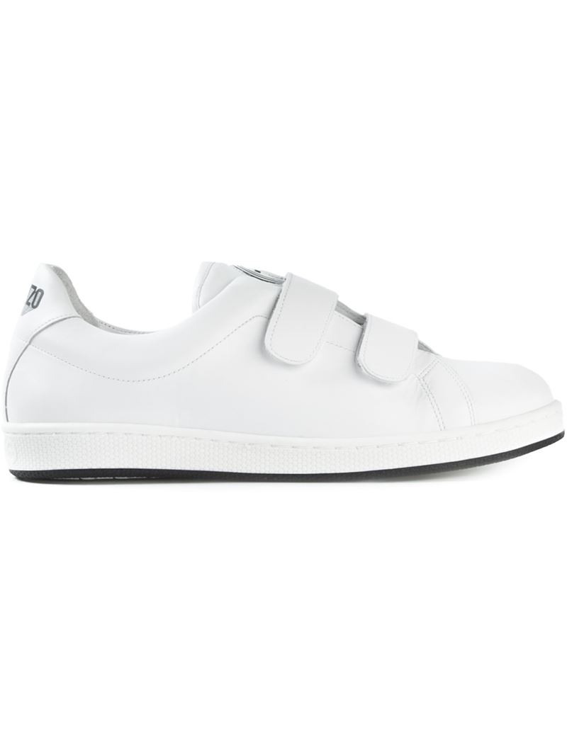 white velcro strap sneakers