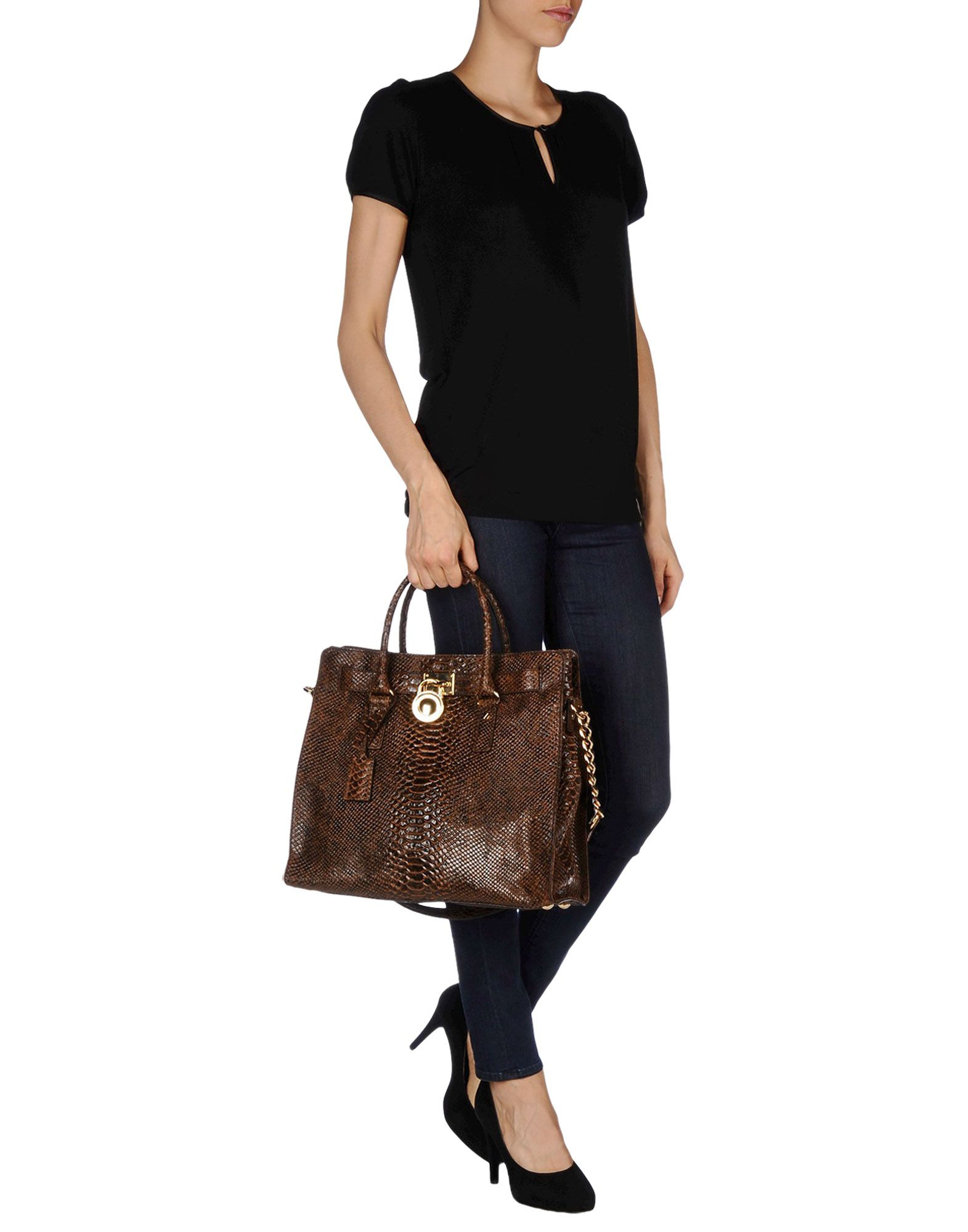 Michael michael kors Handbag in Brown (Dark brown) | Lyst