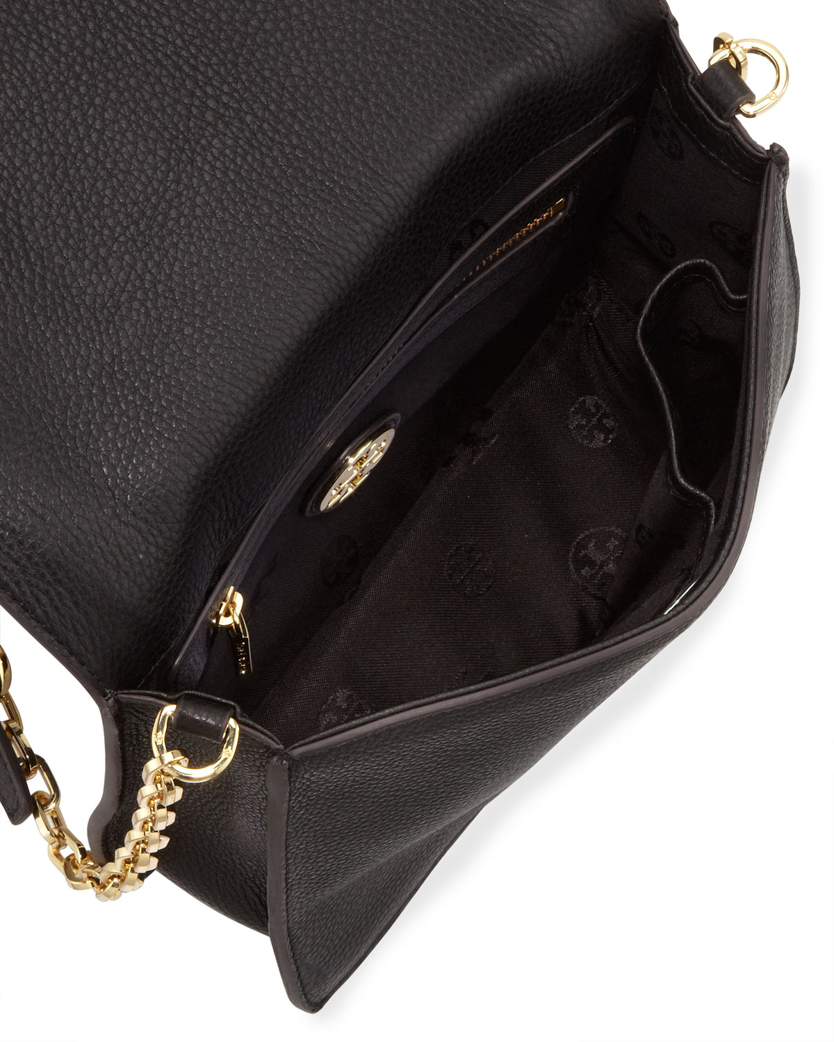 Lyst Tory Burch All T Pebbled Crossbody Bag in Black