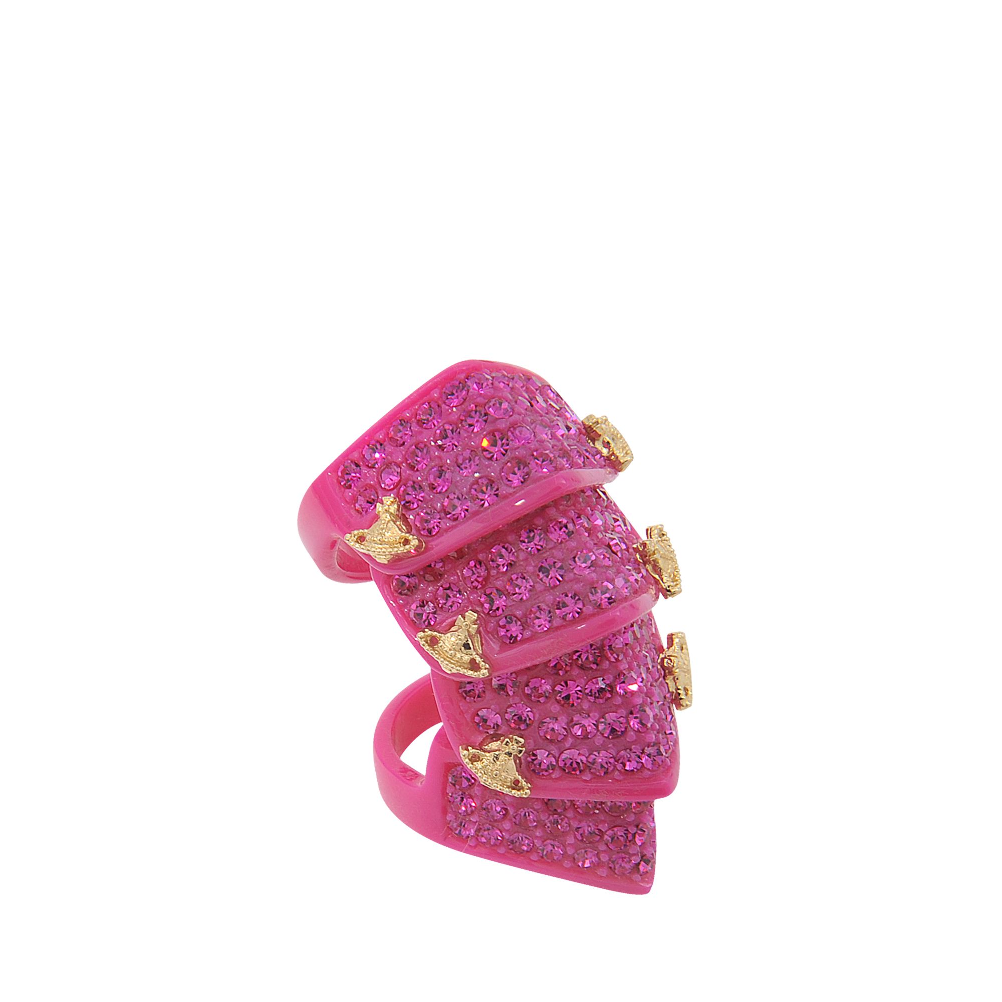 Vivienne Westwood Pave Resin Armour Ring in Red | Lyst
