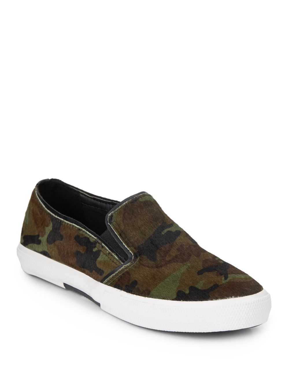 Kenneth Cole Reaction Camo-print Calf Hair Slip-on Sneakers in Green - Lyst