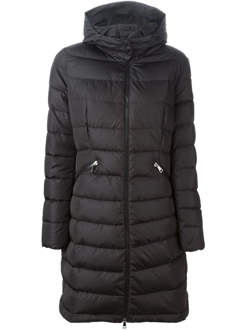 Moncler 'flamette' Padded Coat in Black | Lyst