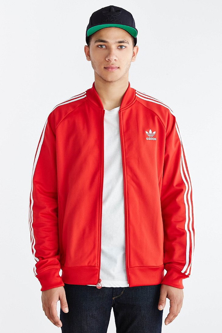 adidas superstar track jacket red