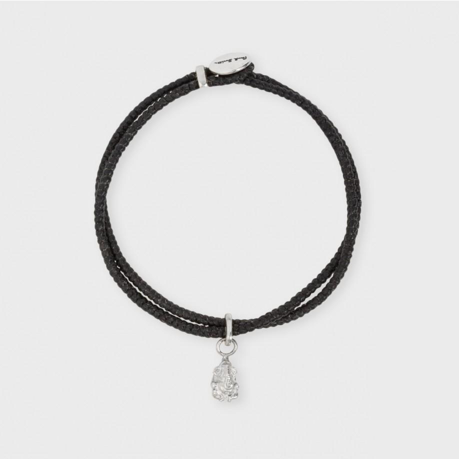 Lyst Paul Smith Men S Silver Ganesh Charm Black Bracelet In Gallery