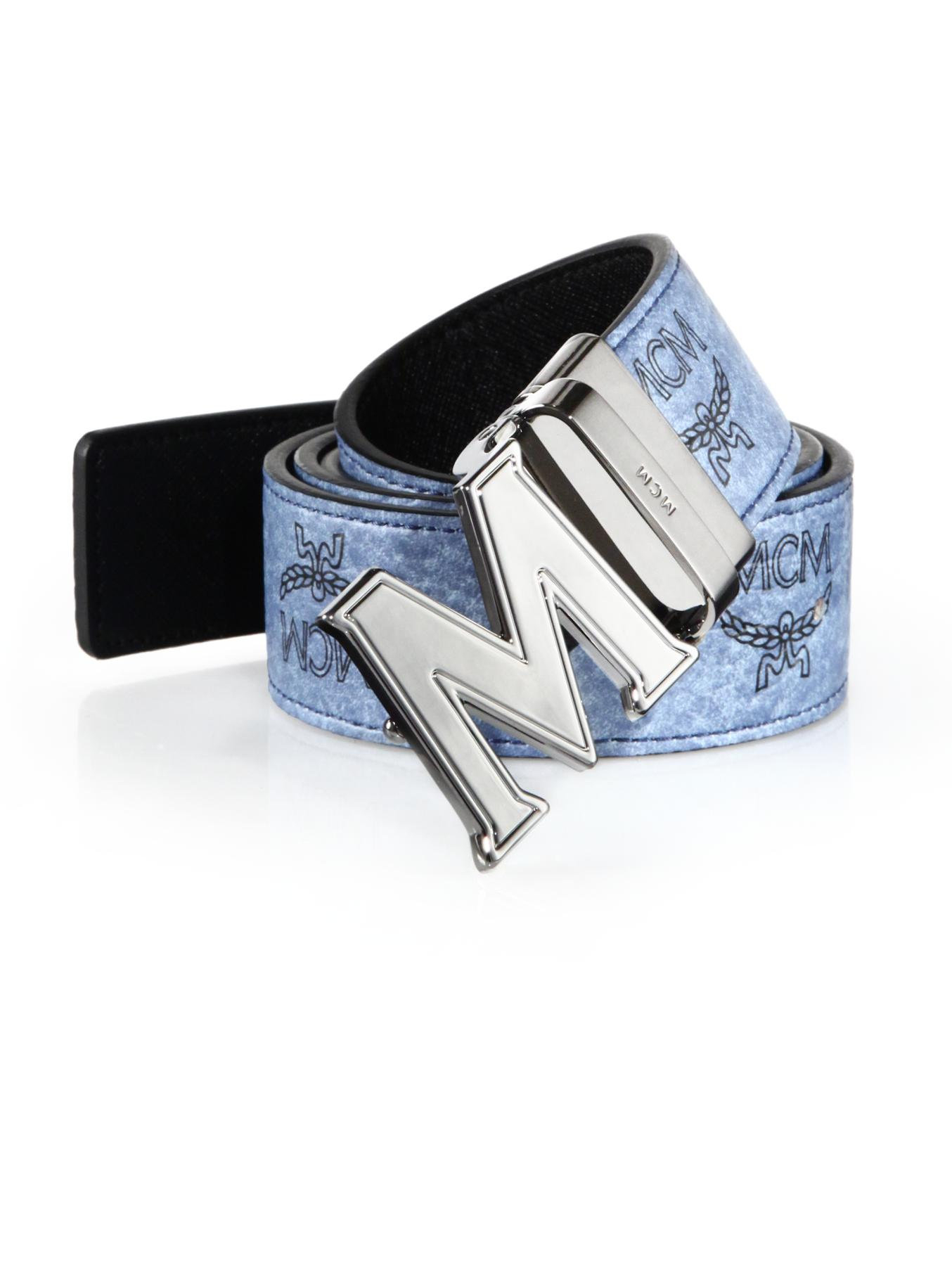 mcm baby blue belt