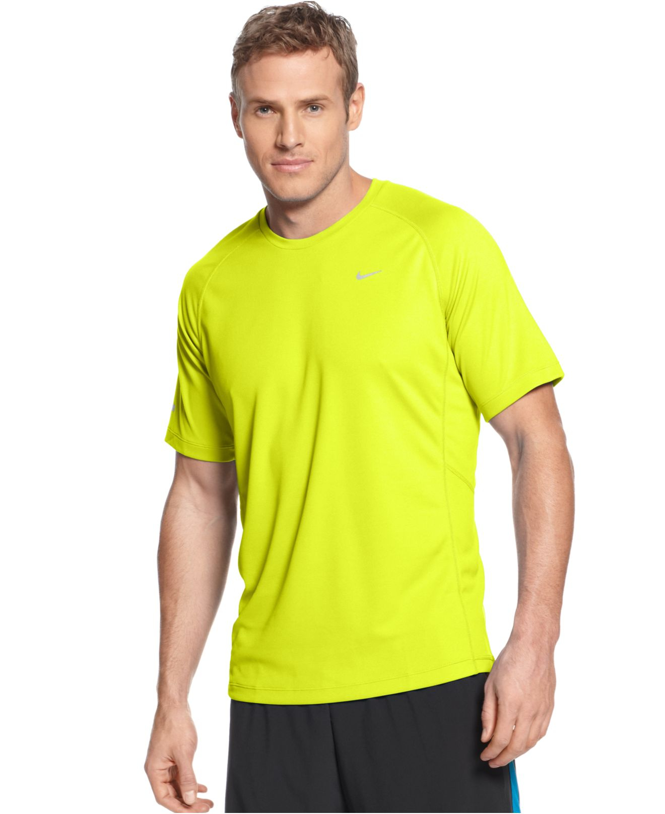 Lyst - Nike Miler Short Sleeve Uv Running T-shirt in Yellow for Men