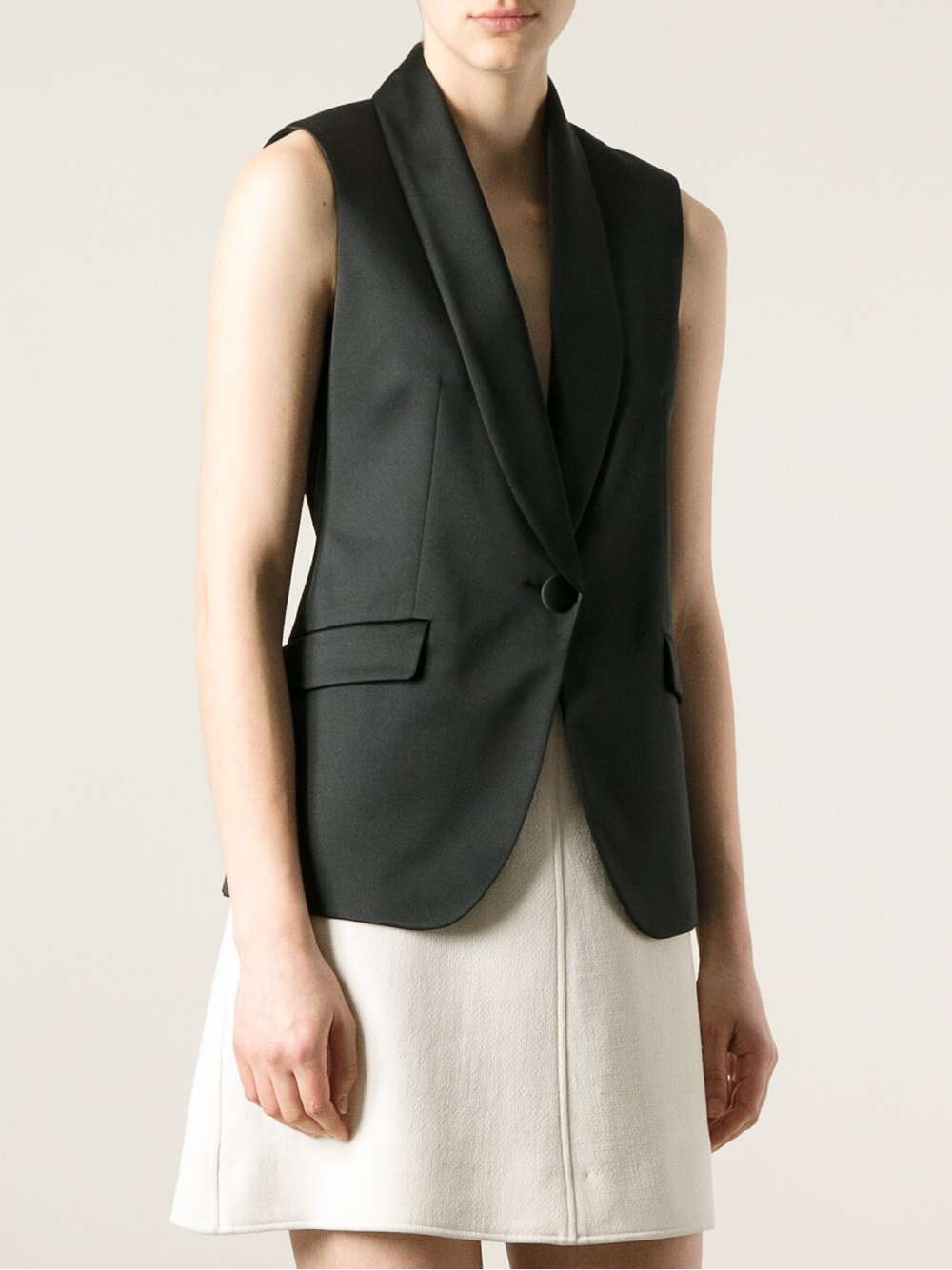 Love Moschino Sleeveless Tuxedo Jacket in Black Lyst