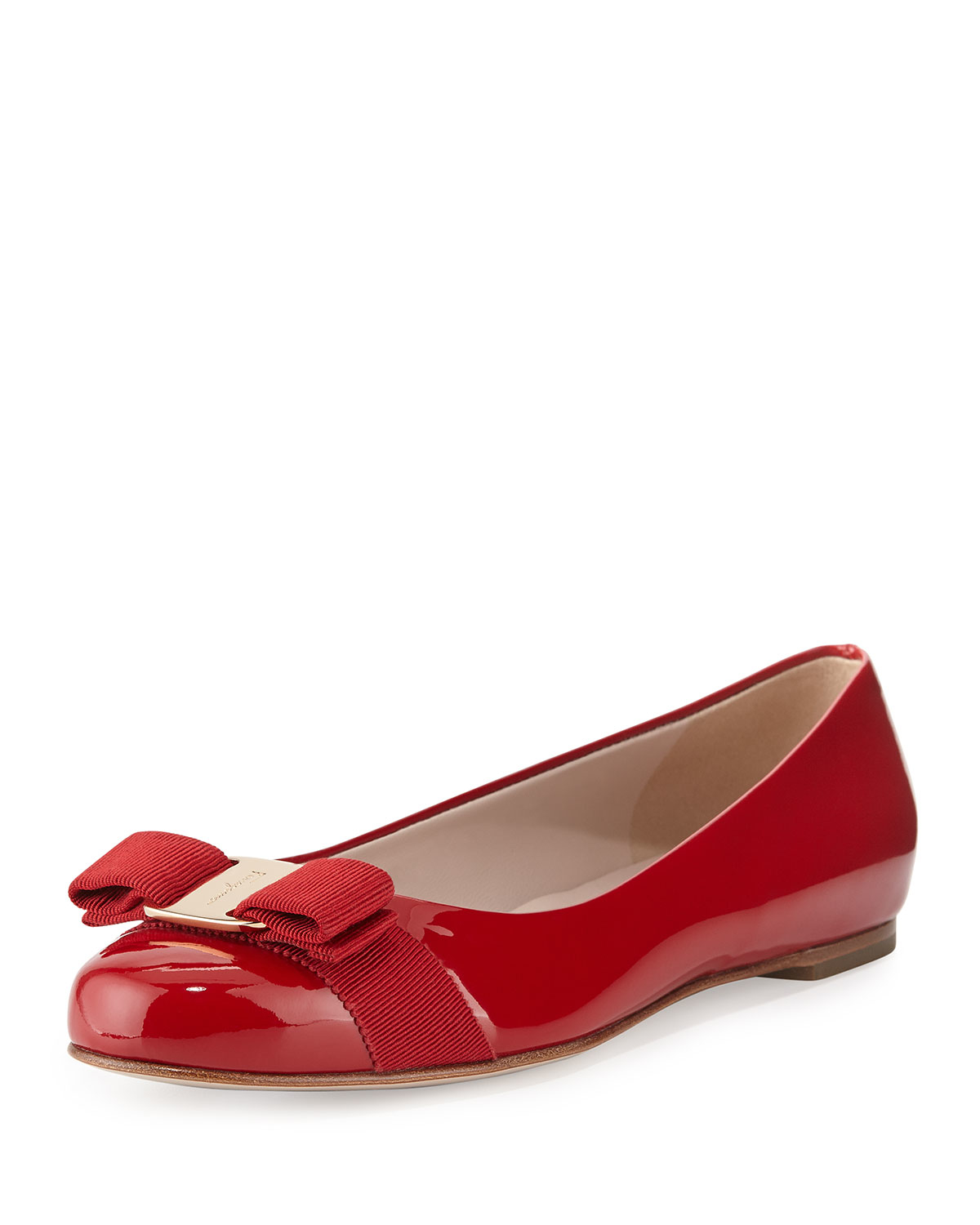 red ferragamo flats