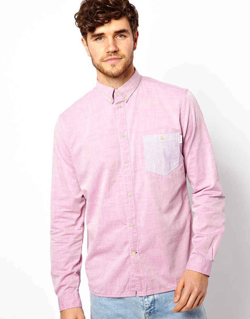 Paul smith Shirt with Contrast Pocket in Pink for Men | Lyst